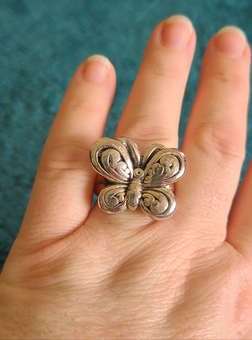 Vintage Sterling Silver Butterfly Statement Ring